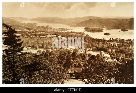 Windermere dalla testa Orrest Foto Stock