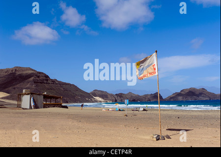 Ora di Kitesurf in Salamansa, Sao Vicente, Isole di Capo Verde, Africa Foto Stock