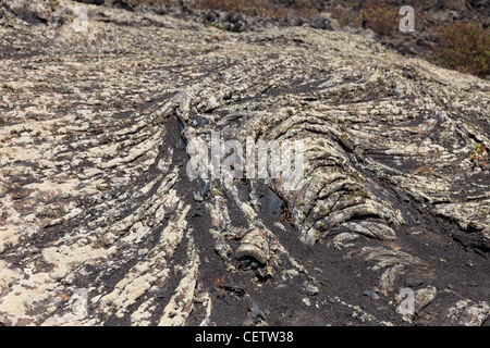 Corda lava nel Parco Nazionale di Timanfaya Lanzarote Foto Stock