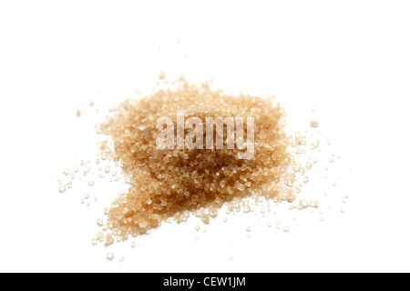 Zucchero di canna isolato su uno sfondo bianco Foto Stock