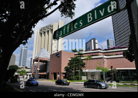 Il Raffles Boulevard Singapore Foto Stock