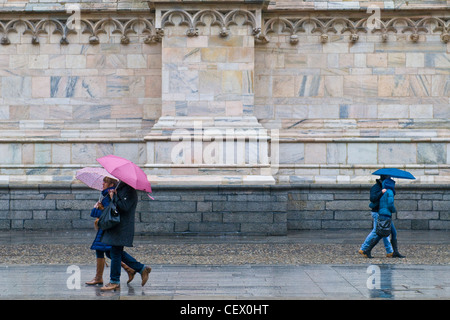 Giorno di pioggia, Milano, Italia Foto Stock