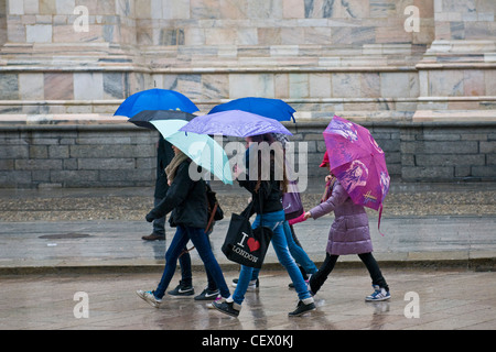 Giorno di pioggia, Milano, Italia Foto Stock