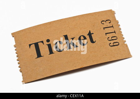 Detailansicht einer Karte aus Papier mit der Aufschrift Ticket | Dettaglio foto di una scheda di carta con la scritta ticket Foto Stock