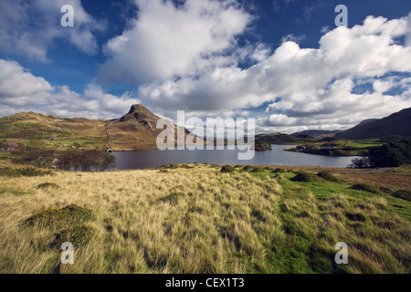 Laghi Cregennan vicino a Dolgellau, un rinomato luogo di bellezza al livello inferiore su Cadair Idris. Foto Stock