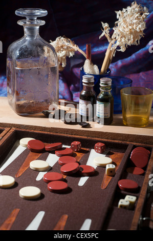 Ancora in vita con un gioco del Backgammon board Foto Stock
