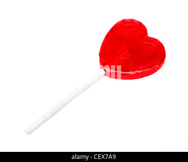 A forma di cuore dolce per lecca-lecca Foto Stock