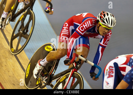 Luis MANSILLA (CHI), uomini Omnium punti corsa, ciclismo su pista World Cup 2012 Londra prepara la serie 2012 Foto Stock