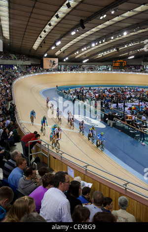 UCI di ciclismo su pista World Cup 2012 parte di Londra si prepara per la serie 2012 Olimpiadi. Foto Stock