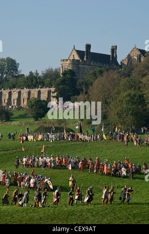 La battaglia di Hastings rievocazione, Abbazia di Battle, East Sussex, Inghilterra Foto Stock