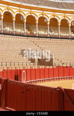 Dettaglio della Plaza de Toros di Siviglia. Foto Stock