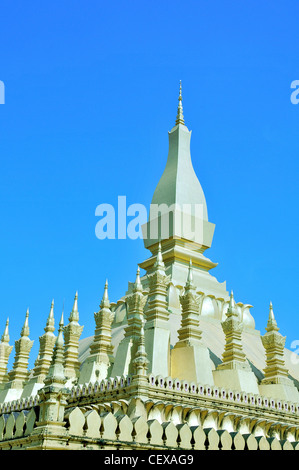 Golden Pha che Luang pagoda (o stupa) a Vientiane, Laos. Foto Stock