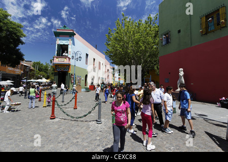 Case colorate in Caminito, La Boca, Buenos Aires, Argentina Foto Stock