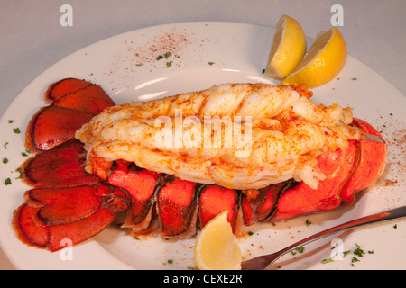 Coda di aragosta cena sul piatto da portata e USA Foto Stock