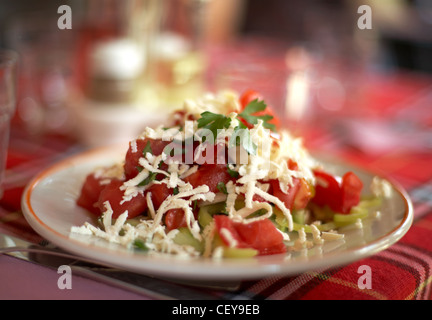 Tradizionale bulgara Insalata con formaggio feta- shopska salata - insalata shopska Foto Stock