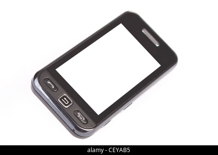 Touch screen telefono isolato su bianco Foto Stock