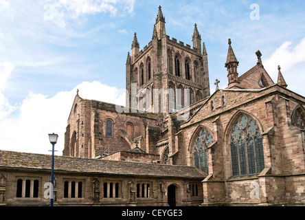 La Cattedrale di Hereford, Herefordshire, Inghilterra, risale al 1079 Foto Stock