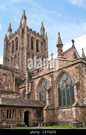 La Cattedrale di Hereford, Herefordshire, Inghilterra, risale al 1079 Foto Stock