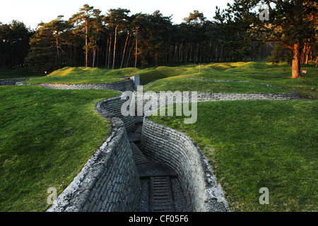 Prima Guerra Mondiale trincee a Vimy Ridge National Historic Site of Canada, Francia. Foto Stock