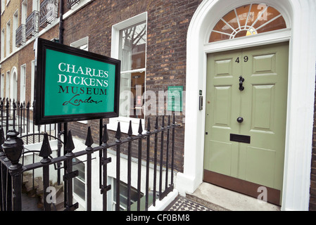 Charles Dickens Museum, 48 Doughty Street, Camden Town, Londra, Inghilterra, Regno Unito Foto Stock