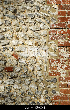 Parete di selce, Stoughton, Sussex. Foto Stock