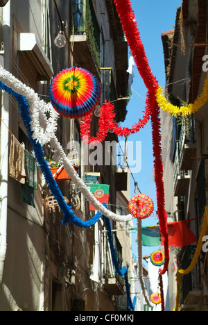 Alfama Bairro tipico de Lisboa, Santo Antonio, Festas Populares Foto Stock