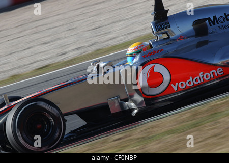 © Simone Rosa/Semedia 22-02-2010 Barcellona (Esp) Test di F1 - vetture nella foto: Lewis Hamilton - Vodafone McLaren Mercedes Foto Stock