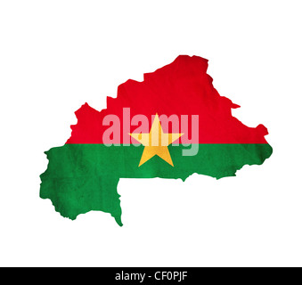 Mappa di Burkina Faso isolato Foto Stock