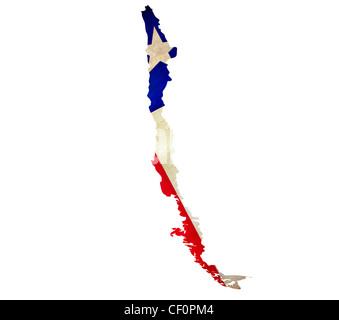 Mappa di Cile isolato Foto Stock