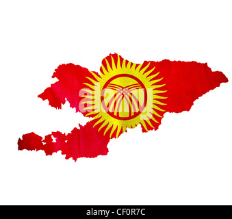 Mappa di Kyrgyzstan isolato Foto Stock