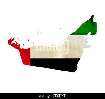 Mappa di Emirati Arabi Uniti isolato Foto Stock