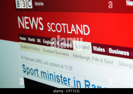 BBC Scotland news page Foto Stock