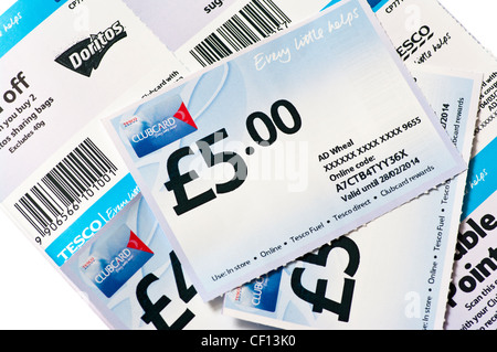 Tesco Clubcard Tescos vouchers i punti shopping Foto Stock