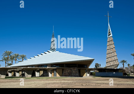 La prima chiesa cristiana, progettato da Frank Lloyd Wright, a Phoenix, Arizona, Stati Uniti d'America Foto Stock