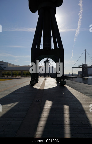 Gru abbandonati a presentarsi come un promemoria del passato al Royal Victoria Dock in raggiunge la Dockland area di Londra 6. Foto Stock