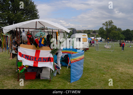 Uno stallo nella Lambeth Paese mostrano con vedute Brockwell Park. Foto Stock