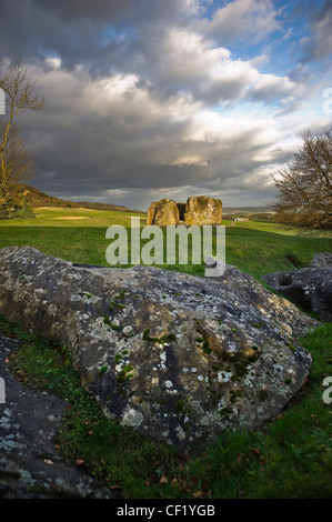 Neolitico Coldrum Chambered Long Barrow vicino Trottiscliffe, Kent, Regno Unito Foto Stock