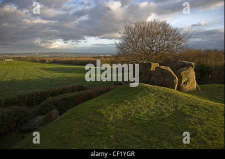 Neolitico Coldrum Chambered Long Barrow vicino Trottiscliffe, Kent, Regno Unito Foto Stock