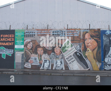 Murale nazionalista di Falls Road a Belfast Irlanda del Nord Foto Stock