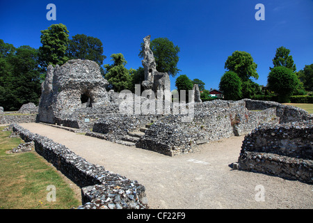 Rovine di Thetford Priory, East Anglian monastero priorato cluniacense di Nostra Signora di Thetford, Thetford, Norfolk, Inghilterra, Regno Unito Foto Stock