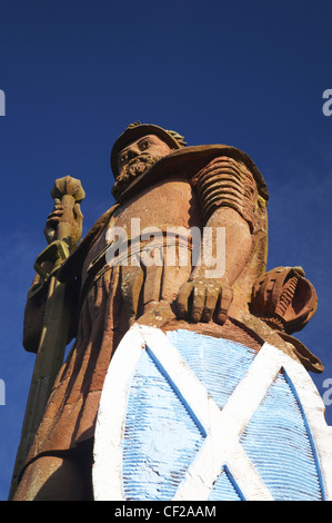 Una statua di William Wallace situato vicino a Scotts vista Dryburgh e. Foto Stock