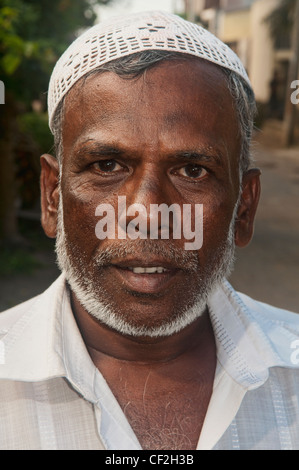 Ritratto di un uomo musulmano a Galle, Sri Lanka Foto Stock