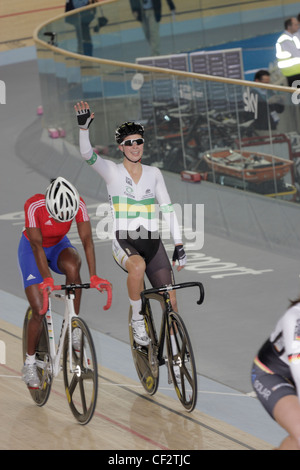 Londra velodromo olimpico ciclismo su pista bike racing vincitore Foto Stock