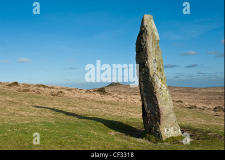 La pala verso il basso Longstone, Parco Nazionale di Dartmoor, Devon Foto Stock