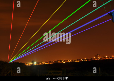 Global Rainbow Olympic installazione artistica Foto Stock