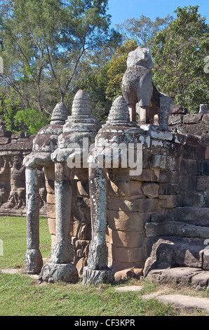Terrazza degli elefanti Angkor Thom Cambogia Foto Stock