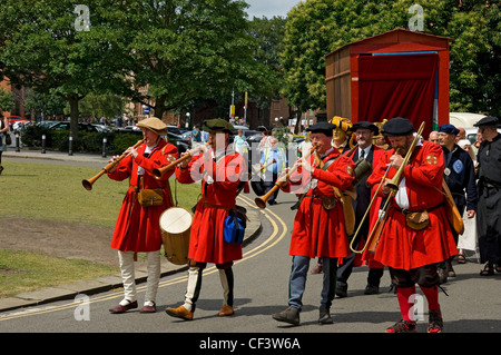 Musicisti al York mistero gioca. Foto Stock