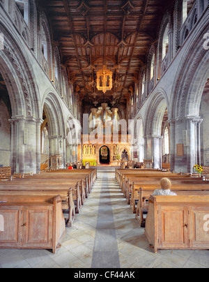 Interno della St Davids Cathedral. Foto Stock