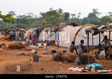 I rifugiati del campo profughi di Naibly ,Duékoué, Costa d'Avorio ,Costa d Avorio ,Africa occidentale Foto Stock