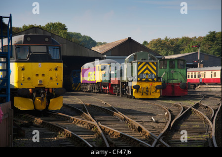 I treni diesel sul Nene Valley Railway. Foto Stock